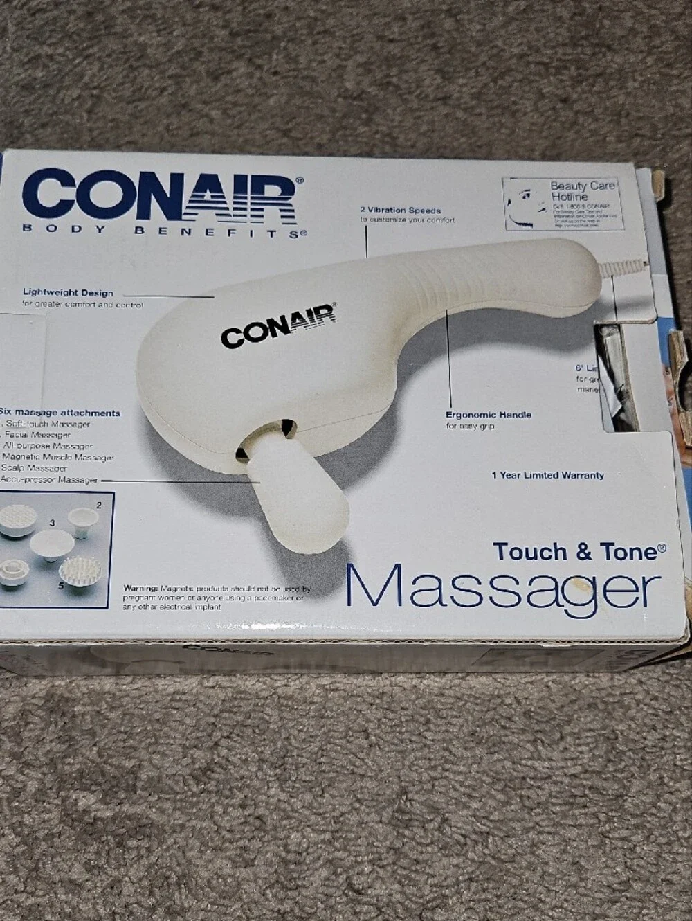 Conair Touch & Tone Handheld Massager — White